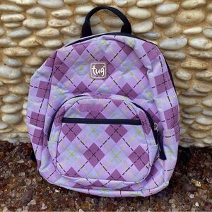 Tug Purple Argyle Pattern Mini Backpack. EUC!